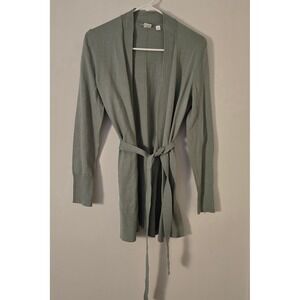 GAP Cardigan Sweater Lightweight Belted Lily Pad Green Womens Small
